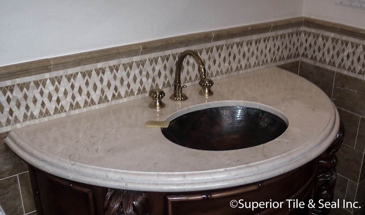 Travertine slab counters top in Los Angeles