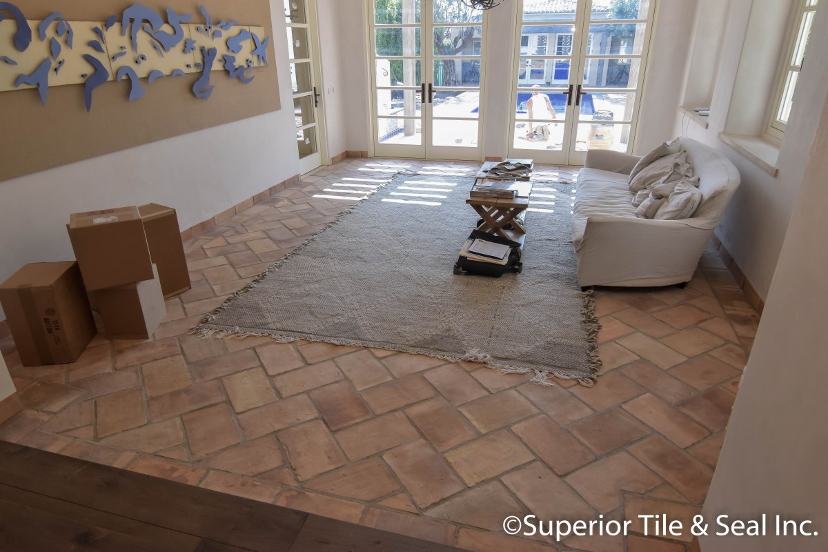 Photo of French Terracotta tile flooring in los angeles