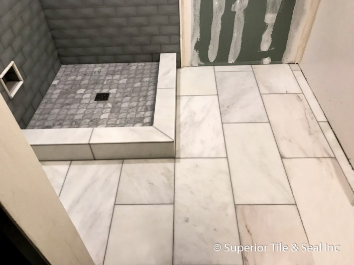Carrara Marble Shower Tile Bathroom Floor Tile Showr Pan Tile