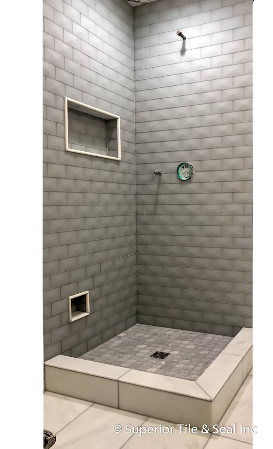 Carrara Marble Tile Bathroom Floor Tile Shower Pan Tile